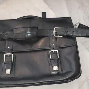 COACH VINTAGE 6455 Thompson Executive Black Leather Laptop Briefcase